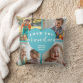 Love You Grandma Photo Collage Heart Throw Pillow クッション (ブランケット)