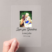 Love you Grandma photo name love message grandkids アクリル招待状 (インサイチュ (ポータブル))