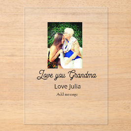 Love you Grandma photo name love message grandkids アクリル招待状