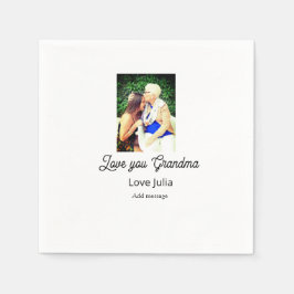 Love you Grandma photo name love message grandkids スタンダードカクテルナプキン