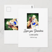 Love you Grandma photo name love message grandkids ポストカード (正面/裏面)
