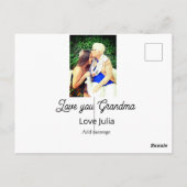 Love you Grandma photo name love message grandkids ポストカード (裏面)