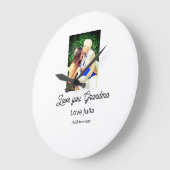 Love you Grandma photo name love message grandkids ラージ壁時計 (傾斜)