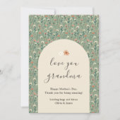 Love You Grandma Sage Green Mother's Day Card シーズンカード (正面)