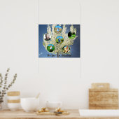 Love You Grandma White Blossoming Tree Six Photos  ポスター (キッチン)