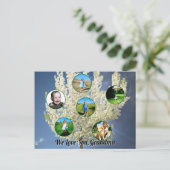 Love You Grandma White Blossoming Tree Six Photos  ポストカード (スタンド正面)