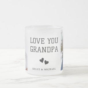 Love You, Grandpaコラージュモダンフォトコーヒーマグ フロストグラスマグカップ
