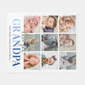 Love You Grandpa家族写真 フリースブランケット (正面(横))