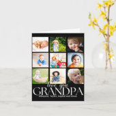 Love You Grandpa Beautiful Collage 9 Photos  カード (黄色い花)