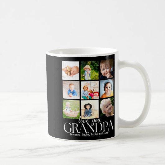 Love You Grandpa Beautiful Collage 9 Photos  コーヒーマグカップ (右)