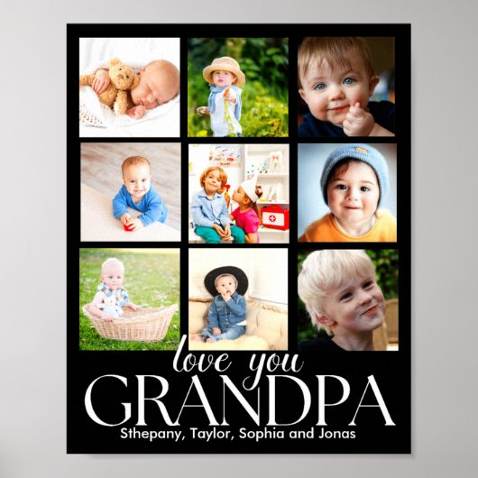 Love You Grandpa Beautiful Collage 9 Photos  ポスター (正面)