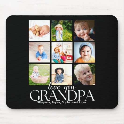 Love You Grandpa Beautiful Collage 9 Photos  マウスパッド (正面)