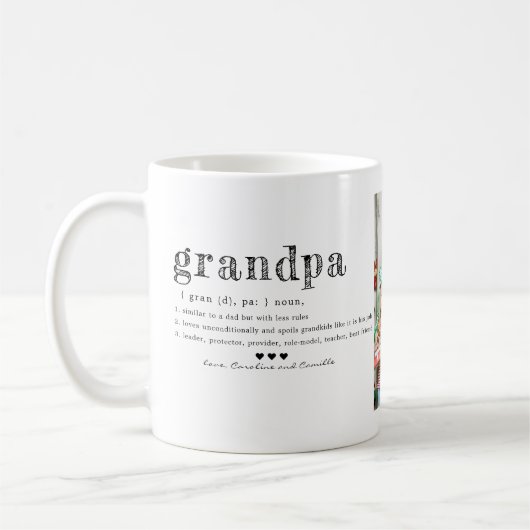 Love You Grandpa Mug |Two Photo Handwritten Coffee コーヒーマグカップ (左)