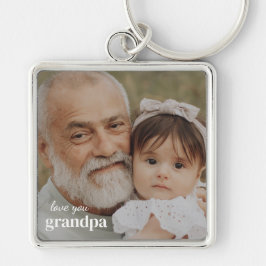 Love you Grandpa Photo Minimalist Keychain キーホルダー
