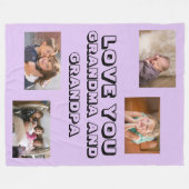 Love You Grandpa Sans Serif 4枚の写真 フリースブランケット (正面(横))