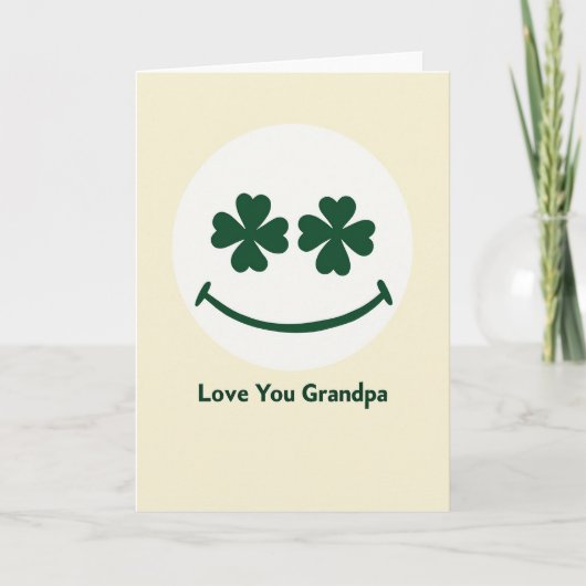 Love You Grandpa Smiling Face Card カード (正面)