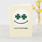 Love You Grandpa Smiling Face Card カード (黄色い花)