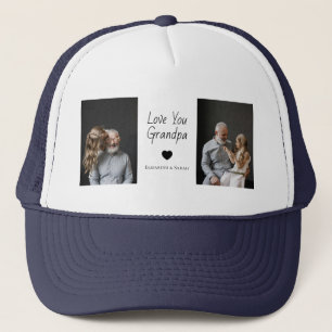 Love You Grandpa withハート&写真 –  キャップ