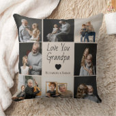 Love You Grandpa withハート&写真 –  クッション (ブランケット)