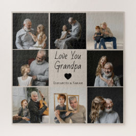 Love You Grandpa withハート&写真 –  ジグソーパズル