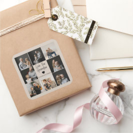 Love You Grandpa withハート&写真 –  スクエアシール