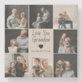 Love You Grandpa withハート&写真 – ストーンコースター (正面)