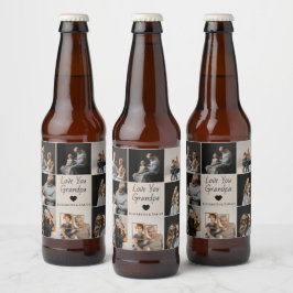 Love You Grandpa withハート&写真 –  ビールラベル