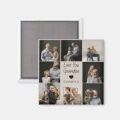 Love You Grandpa withハート&写真 –  マグネット (正面/裏面)