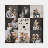 Love You Grandpa withハート&写真 –  マグネット (正面)