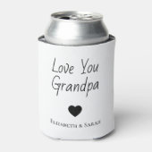 Love You Grandpa withハート&写真 –  缶クーラー (缶正面)