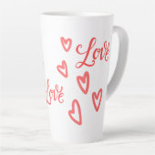 Love You Heart-Themed Valentine's カフェラテマグ (右アングル)