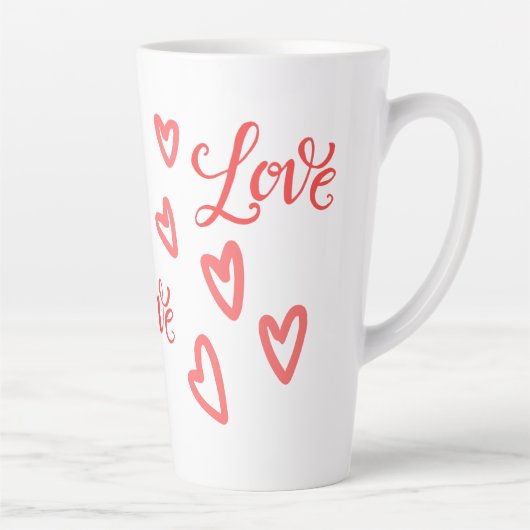 Love You Heart-Themed Valentine's カフェラテマグ (右)