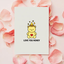 Love You Honey Anniversary Style Valentine Card シーズンカード
