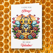 Love You Honey | Bee Themed Valentine's Day カード