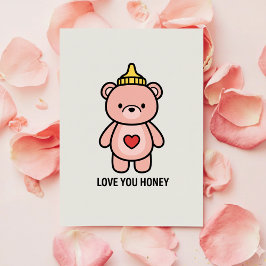 Love You Honey Card for Girlfriend Valentine シーズンカード