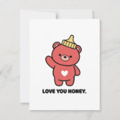 Love You Honey Sweet Card for Valentine Gift シーズンカード (正面)