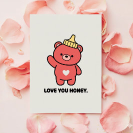 Love You Honey Sweet Card for Valentine Gift シーズンカード