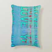 Love You in Blue St Valentine's Dayアクセント枕 アクセントクッション (裏面(縦))