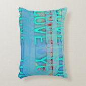 Love You in Blue St Valentine's Dayアクセント枕 アクセントクッション (正面(垂直))