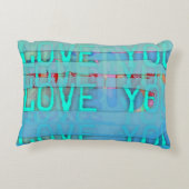 Love You in Blue St Valentine's Dayアクセント枕 アクセントクッション (裏面)