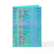 Love You in Blue St Valentine's Day Greeting Card