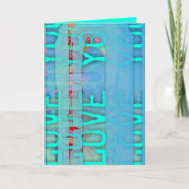 Love You in Blue St Valentine's Day Greeting Card シーズンカード