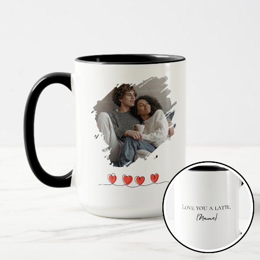 Love You Latte Valentine's Day Photo Personalized マグカップ