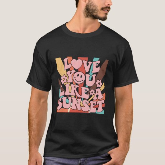 Love You Like A Aesthetic Words On Back Tシャツ (正面)