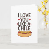 Love you like a chile dog カード (黄色い花)