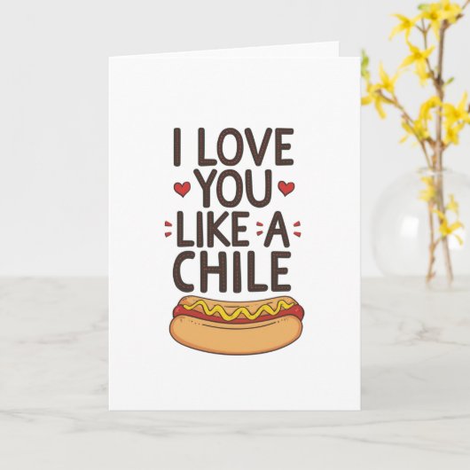Love you like a chile dog カード (黄色い花)