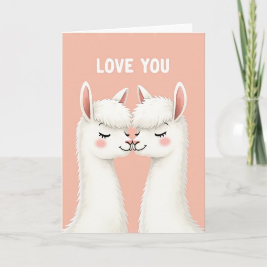 Love You Llama Kiss Card カード (正面)