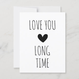Love You Long Time Typography Heart ポストカード