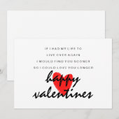 Love You Longer Poem Valentines Day Card (正面/裏面)