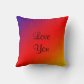 Love You, Love You More 16" Square Rainbow クッション (裏面)